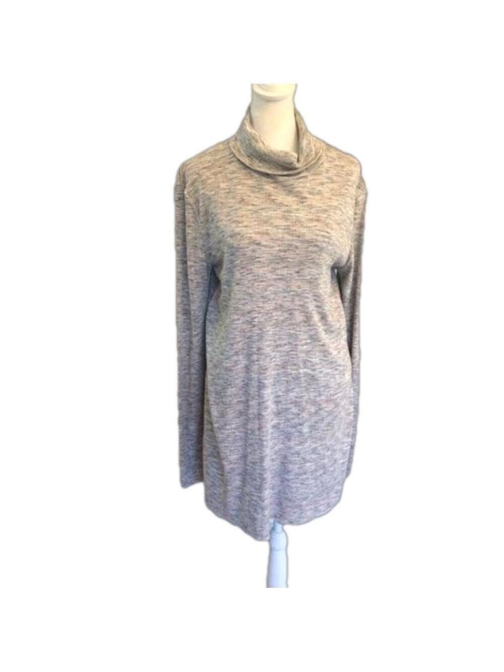 We the Free People Stonecold turtleneck tunic top split back. Gray multi Size L